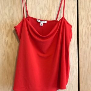 Express One Eleven Drape Front Cami Red